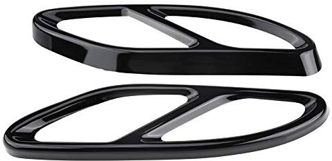 Delaman Auspuffblende Blende Silber für Mercedes Benz GLC C E-Klasse C207 Coupe 14-17 1 Paar (Farbe : Black)