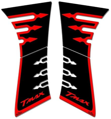 Resin Bike Adesivi Scooter Compatibile con Yamaha Tmax 500 2001-2007 Protezioni Fiancate Carena Maxiscooter da Urti e Graffi. Coppia Adesivi 3D Resinati - Nero e Rosso