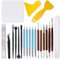 Swpeet Modelliermasse Modellierwerkzeug-Set, doppelseitiges Griff-Set, doppelseitiges Design, Töpferwerkzeuge, Kunststoff-Kugelstab-Stylus Modellierwerkzeuge, Tonwalze, Tonschaber für Modelliermasse,