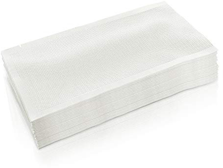 CANLENPK 4x8 Inch/10x20cm Vacuum Seal Bags,Small Precut Food Storage Sealer Bag,Seal Meal Snack Fruit Nut Tea Cookie Bean,Boil Steam Heat Freezer Sous Vide Grocery Sealable Bag(100PCS)