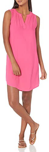Amazon Essentials Robe Droite Tissée sans Manches Femme, Rose Incandescent, M