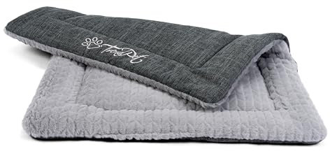 TrendPet Hundedecke Heaven gefütterte Liegedecke, Wendedecke für Hunde und Katzen, Grau (130x90cm)