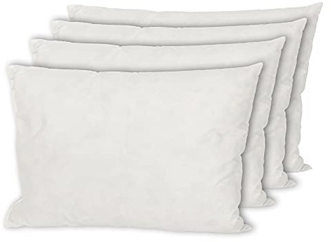 MSS e.K. 4er Set Federkissen | Größe: 30 cm x 40 cm | Füllgewicht: je 250 Gramm | 100% Baumwolle | kein Lebendrupf | Kissenfüllung | NOMITE Zertifiziert - milbenfrei | schadstoffgeprüft