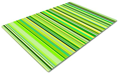 Chopping Boards | Glass Worktop Savers | Worktop Protectors Heat Resistant | Catering Chopping Boards | Chopping Boards Glass | Large Chopping Board | Green Yellow Stripes