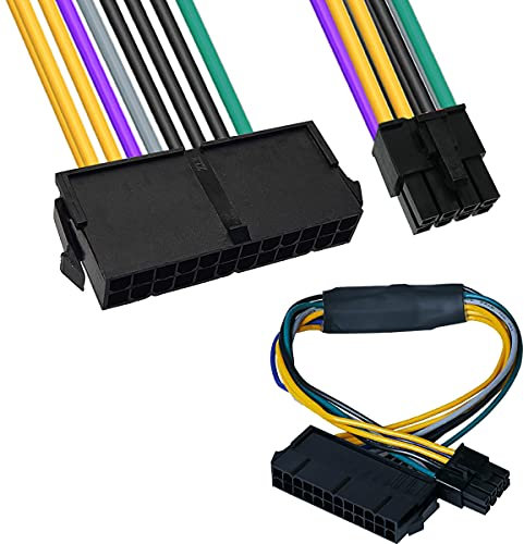 DKARDU 24 Pin to 8 Pin ATX, PSU Power Supply Adapter Cable for DELL Optiplex Motherboards 3020 7020 9020 30cm 12-inch 18AWG