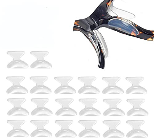 OPUGIT 10 Paare Brille Nasenpads Silikon,Schmetterling Form,Brillen Nasenpads Weiches für Brillen Sonnenbrillen,1.8mm(Klar)
