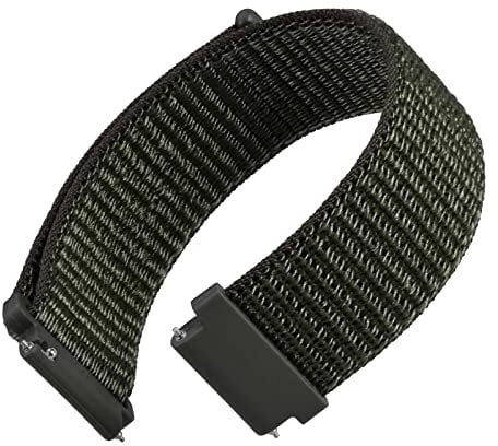 WOCCI 18mm Verstellbares Nylon Uhrenarmband, Sport Loop Armband mit Schnellverschluss (Armee Grün)