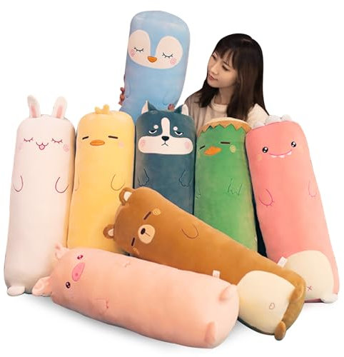 AMOZO Langes Hase Kuscheltier Plüschtiere, Kawaii Kaninchen Stofftier langes Hasen Kissen Plüsch Süße Seitenschläferkissen für Kinder Jungen (100cm, Rabbit)