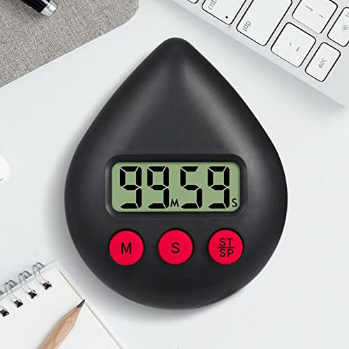 Temporizador digital de ducha de bajo consumo a prueba de salpicaduras, temporizador digital, mini cronómetro pequeño, temporizador de ducha, temporizador de ducha, forma de gota de agua, color negro