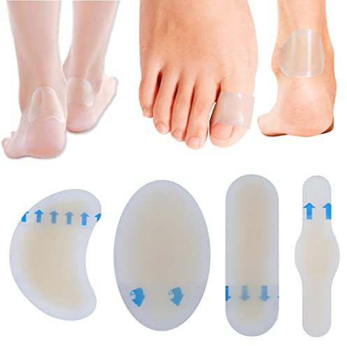 CUHZA 20pcs ampollas tiritas conjunto, ampollas tiritas planta del pie, tiritas de gel, ampollas tiritas dedo del pie para ampollas en los talones(4 tamaños)