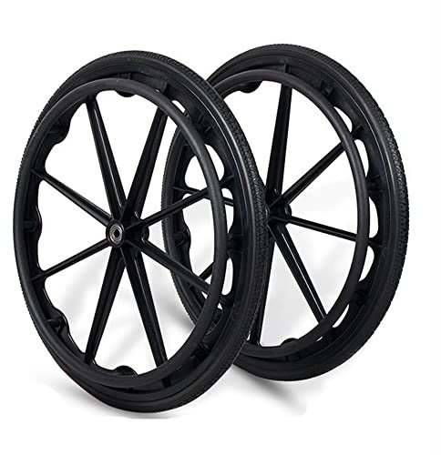 KADEUX Hinterrad Für Rollstühle, 24 Zoll Ersatz Rollstuhlräder, Ersatz Lenkrollen Ersatzteile Für Rollstuhl Rollatoren Walker, Schwarz Hinterrad Ersatz Für Manuelle Rollstuhl (× 2)