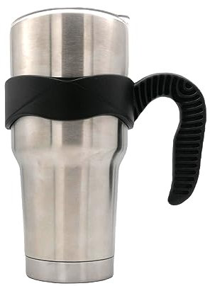 30 oz Tumbler Handle, Anti Slip Travel Mug Grip Cup Holder for Vacuum Insulated Tumblers, Suitable for Yeti Rambler, Trail, Sic, Ozark and More 30 Ounce Tumbler Mugs/Car Cups Accessories (Black)
