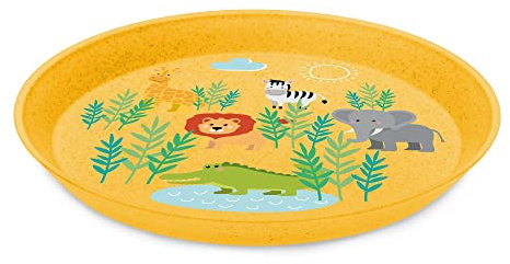 Koziol Kleiner Teller Connect Plate Harry, Speiseteller, Kunststoff-Holz-Mix, Organic Green, 20.5 cm, 3204668