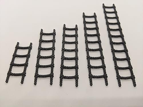 5x Rope Ladders Pack Set | 28mm 1/56 Scale Miniature | RPG Tabletop Figure Landscape Modelling Wargaming Fantasy Diorama Wargames Model Scenery Terrain Scatter Roleplaying 3d Printed Paintable