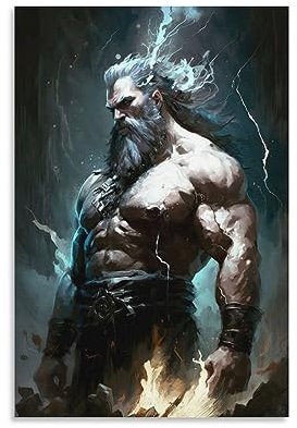 Zeus griechische Mythologie-Poster, Wandkunst, Bild, Gemälde, Poster, Leinwanddruck, Poster, Kunstwerke, Raumdekoration, 60 x 90 cm