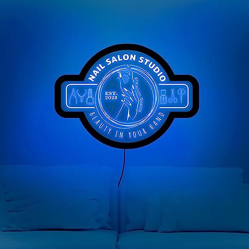 Custom Nail Studio, Hand Nails Studio, Nail Neon Sign, Hand Nail Store Sign, Hand and Lashes Sign, Nails Salon Decoration, Beauty Salon Sign