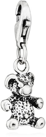NKlaus Charm-Anhänger Teddybär Bärchen 925 Silber antik 10x9mm Amulett Talisman klein 15170