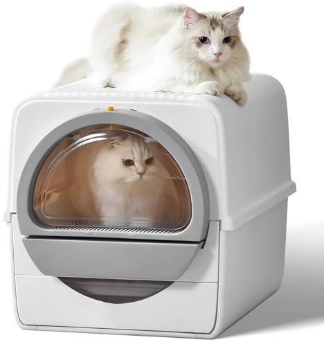 Arenero Inteligente para Gatos Espacio Extra Grande,Bandeja Sanitaria para Gatos Autolimpiable Bandeja Sanitaria Cerrada 6 Cm De Profundidad Limpieza ExtraíBle,Apta para Varios Gatos