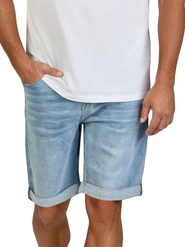 DENIMFY Jeans Shorts Herren Stretch Kurz Regular Fit DFAri Kurze Hose | Sommer Denim Einfarbig Grau Blau 31 32 33 34 36 38 40 42 44 46