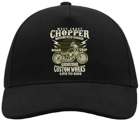 West Coast Chopper Live to Ride Comfortable Unisex Brushed Cotton Baseball Trucker Cap with Buckle Black