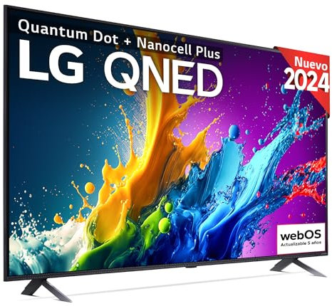 LG 65QNED80T6A 65, 4K QNED, Smart TV, HDR10, WebOS24, Serie 80, Procesador Potente e Inteligente, Dolby Digital Plus, Alexa/Google Assistant, Negro
