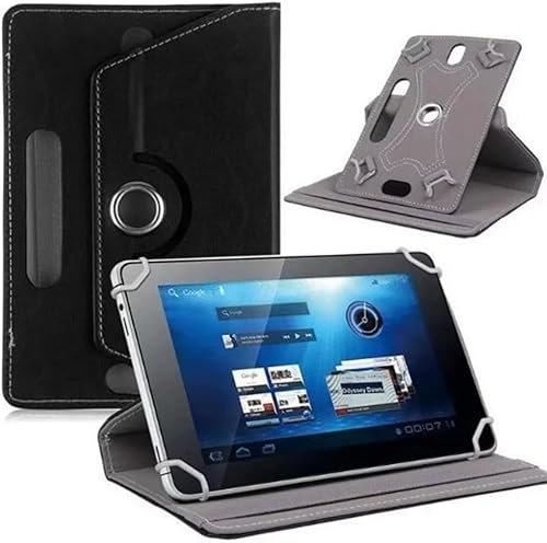 Ytaland Universal Hülle für Blackview Tablet 10 Zoll/Tab70 WiFi/Tab80/Tab30, PU Leder Cover für 10-10,5 Tablet, Kompatibel mit Teclast M50/T40HD Tablet (Schwarz)