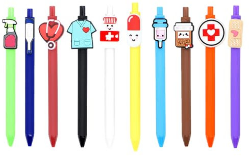LAMDNL 6/10/12x/Set einziehbarer Kugelschreiber, lustiger Krankenschwester-Stift, glattes Schreiben, 1,0 mm, Signaturstift für Doktor und Studenten