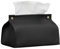 UENXRXE 1 Stück Moderner Kosmetiktücherbox,Pu Leder Quadratisch Taschentuchbox, Nachfüllbar Kosmetiktücher Box, Ledermaterial Tissue Box Für Esszimmer Badezimmer Büro.(Schwarz,B)