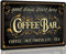 JIMOWANG Coffee Bar Sign Hot Chocolate and Tea Vintage Metal Plaque Signs for Kitchen Cafe Pub Home Coffee Station Decor 8 x 12 inch