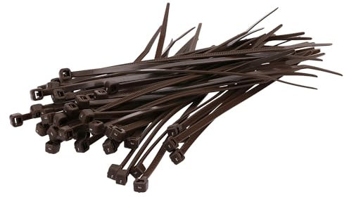 Kalitec - 100 bridas para cables de color marrón, 368 mm x 4,8 mm, resistentes a los rayos UV, color marrón, 368 mm de largo, 22 kg de resistencia a la tracción