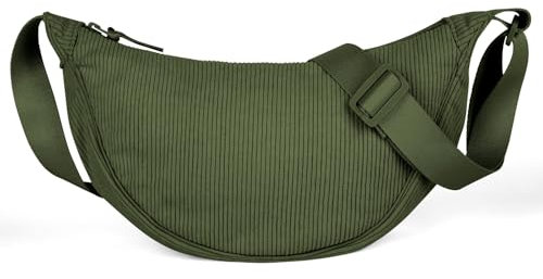 Aucuu Damen Halbmond Crossbody Umhängetasche Klein mit Verstellbarem Schultergurt - Hobo Halfmoon Bag Einfarbige Messenger Bag für Damen Reisen