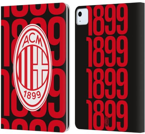 Head Case Designs Licenza Ufficiale AC Milan Schema Grafica Custodia Portafoglio in Pelle Compatibile con Apple iPad Air 11 2020/2022/2024/2025