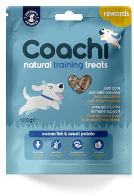 Coachi Natürliche Training-Leckerlis - Getreidefreie, Hypoallergene, Kalorienarme Hundeleckerlis. Kleine Leckerlis fürs Hundetraining. Der gesunde Snack für Hunde & Welpen 8+ Wochen(Meeresfisch, 100g)