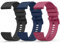Wanme 3 Pièces 20mm Bracelet de Montre en Silicone, Souple Bracelet de Replacement en Dégagement Rapide avec Boucle en Même Couleur Homme Femme 20mm, Noir/Bleu Marine/Vin Rough