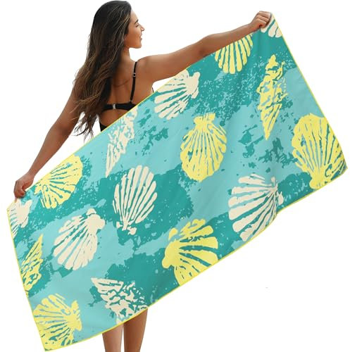 Winthome Strandtuch Beidseitig, Strandhandtuch Groß 180x90cm, Mikrofaser Strandtuch XXL Schnelltrocknend Leicht, Badetuch Sandfrei, für Damen Herren Reise Urlaub Schwimmen Sauna (1 Pack)