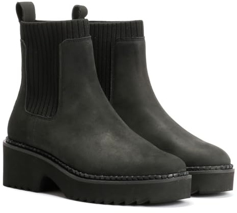TOMS Millie Leather Women's Black Heeled Ankle Boots