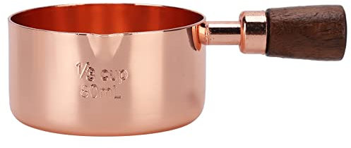 Edelstahl -Topf mit Holzgriff, geeignet zum Kochen von Küchenutensilien, Roségold (1/3cup)