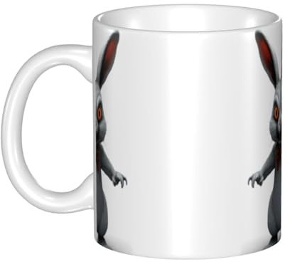 MKGOHLG Mug en céramique imprimé lapin zombie pour cappuccino, latte, céréales, yaourt, lait, boissons chaudes ou froides, four à micro-ondes