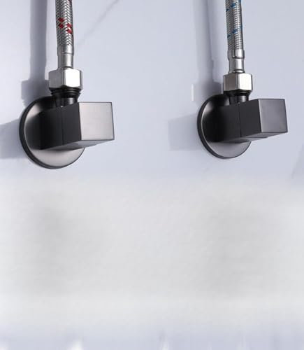 Valvola ad Angolo, 1 Pezzi Rubinetto Lavatrice, Rubinetto Arresto a Squadra Universale, Tappo Vasca da Bagno, 1/2 * 3/8” (Acqua Calda e Fredda)