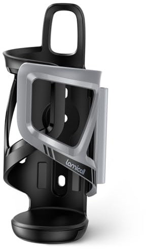 Lamicall Bike Water Bottle Holder -[Hidden Tracker Storage] [Fit 2.36-3.38 Diameter Bottle] Bicycle Cup Holder, Cycling Drink Cage with Screw Tool, for Road Mountain Kids Bike, Tracker Not Included!