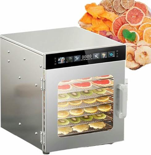 JMOUZHG Food Dehydrators, Electric Food Dryer Machine with LED Touch Panel, Commercial Fruit & Meat & Jerky Drying Machine, Stainless Steel,12-Layer