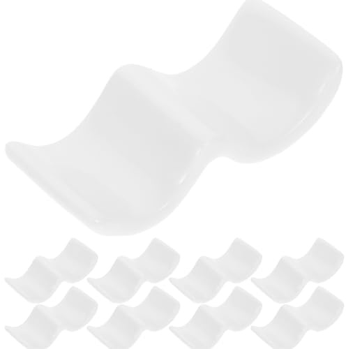 YARNOW Poggia Posate Ceramica Bianca 10 Pezzi, Supporto Chopsticks | Restano Stabili su Tavolo, per Casa e Ristorante, Adatti a Posate e Cucchiai