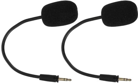 SHINEOFI 2pcs Gaming Microphone Headset Detachable Wired Boom Mic for Gaming Accessory Attachable Microphone for Headphones