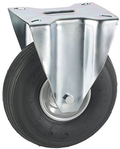 Dörner + Helmer 742102 Bockrolle mit Stahlblechfelge Luft-Bereifung 200 x 50 mm/Platte 140 x 110 mm