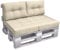Beautissu Set da 2 cuscini mini per spalliera di divano in pallet ECO Elements 60x40x10-20cm - per bancali - beige