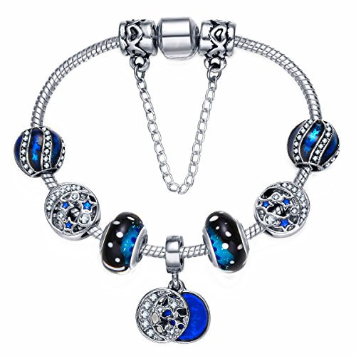 Presentski Armband Mädchen, Armband Anhänger Charm Armband mit blauem Stern Mädchen oder Damen
