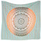 THE ART BOX Indie Wandteppich Baumwolle Mandala Wandbehang Deko Teppich Aesthetic Room Decor Dekoration Wohnzimmer Indische Tücher Schlafzimmer Deko, Grün-Orange, 210x230 Cm