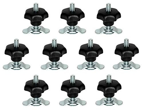 Schraubfitting mit kleinem Sterngriff für Airlineschienen, 0-29 mm, M8 im 10er Set zur Ladungssicherung