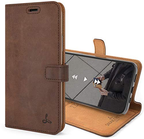 Snakehive Leather Wallet for iPhone 11 Pro - Real Leather Wallet Phone Case with Viewing Stand and Card Holder - Flip Folio Cover with Card Slots (Brown)