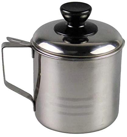 Tubayia Stainless Steel Oil Sieve Pot Fat Can Oil Storage Container Container with Lid